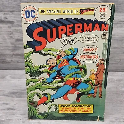 Buy Superman Search For The  Impossible  Man Vol 1 #285 March, 1975 DC Comic Book • 5.05£