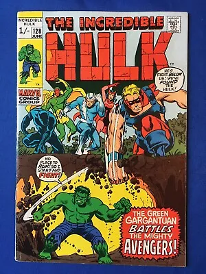 Buy Incredible Hulk #128 FN (6.0) MARVEL ( Vol 1 1970) Hulk Vs Avengers • 21£