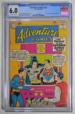 Buy Adventure Comics # 275 Cgc 6.0 Story Of 1st Superman Batman Team Up Dc  Key • 259.84£