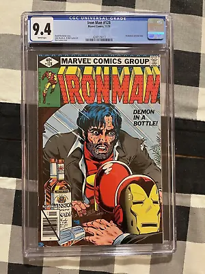 Buy IRON MAN #128 Classic Tony Stark Demon In A Bottle 1979 CGC NM 9.4 WP Key Issue • 221.70£