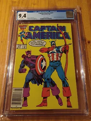 Buy Captain America #317 CGC 9.4-Hawkeye & Mockingbird App. 5/86 WP NEWSSTAND - RARE • 120.64£