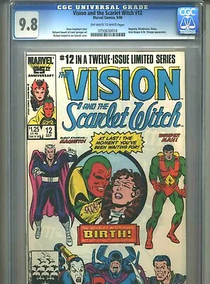 Buy Vision And The Scarlet Witch V2 #12 CGC 9.8 (1986) Birth Of Speed & Wiccan • 232.57£