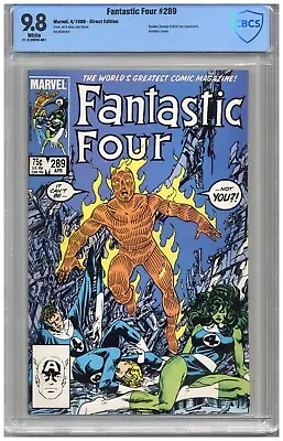 Buy Fantastic Four  #289  CBCS   9.8  NMMT  White Pgs  4/86  Basilisk, Blastaar & Ni • 91.94£