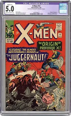 Buy Uncanny X-Men #12 CGC 5.0 RESTORED 1965 4299194010 1st App. Juggernaut • 502.79£