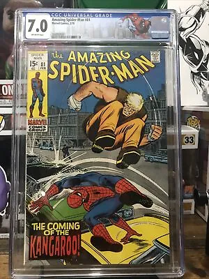 Buy Amazing Spider-Man 81 Cgc 7.0 First Appearance Of Kangaroo Custom Label • 86.28£
