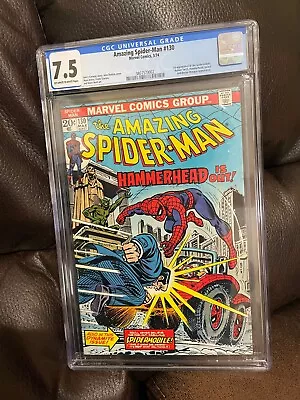 Buy Amazing Spiderman #130 1974 Cgc 7.5 Hammerhead,torch,dr.ock,jackal • 59.96£