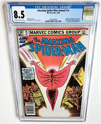 Buy Amazing Spider-man Annual #16 Cgc 8.5 +1st App New Captain Marvel+ *newsstand* • 47.77£