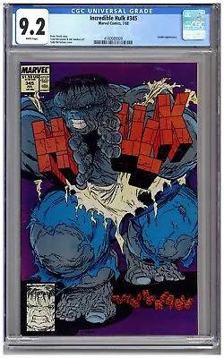 Buy Incredible Hulk  # 345   CGC   9.2    NM-   White Pgs   7/88    Leader App.  See • 106.86£