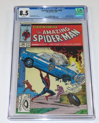 Buy Amazing Spider-Man #306 CGC 8.5  WP Homage Cover Action Comics #1 Black Cat • 51.37£