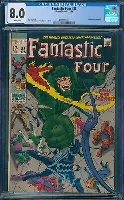 Buy Fantastic Four #83 1969 CGC 8.0 White Pages! • 64.87£