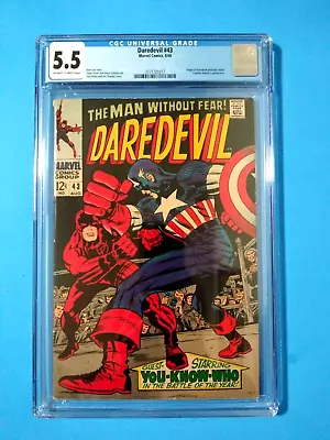 Buy DAREDEVIL # 43 AUG 1968 Captain America & DD Origin CGC Grade 5.5 Marvel Comics • 118.59£