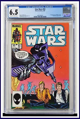 Buy Star Wars #93 CGC Graded 6.5 Marvel 1985 Of White To White Pages Comic Book. • 43.39£