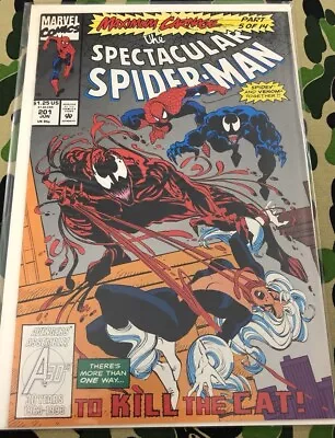 Buy The Spectacular Spider-Man #201 Marvel 1993 Maximum Carnage Part 5 Of 14 Venom • 7.99£