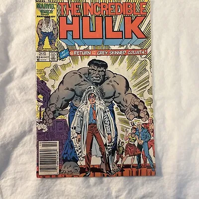 Buy Incredible Hulk #324 VF- 1st Modern App Grey Hulk - 1986 Newsstand • 11.87£