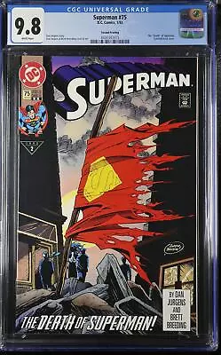 Buy Superman 75 CGC 9.8 4400343015 2nd Print Death Of Superman Gatefold Back Key • 87.94£