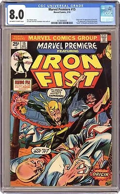 Buy Marvel Premiere #15 CGC 8.0 1974 1618499005 1st App. And Origin Iron Fist • 348.26£