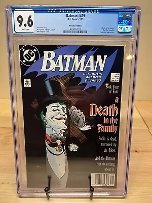 Buy BATMAN #429 NEWSSTAND (DC, 1989) CGC 9.6 NM+ ~ DEATH IN THE FAMILY ~ White Pages • 59.94£