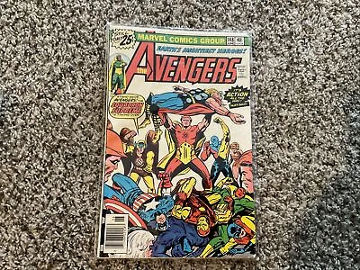 Buy Avengers 148 NEWSSTAND George Perez Art American Eagle Becomes Cap'n Hawk 1976 • 11.07£