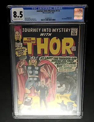 Buy Journey Into Mystery #113 Cgc 8.5 Origin Of Loki Stan Lee Jack Kirby Marvel 1965 • 513.44£