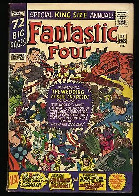 Buy Fantastic Four Annual #3 FN+ 6.5 Wedding Of Sue + Reed Kirby! Marvel 1965 • 67.49£