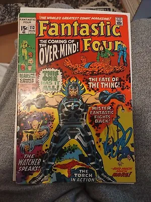 Buy Fantastic Four 113 Marvel Comics 1971 1st Appearance Over-Mind • 10.27£