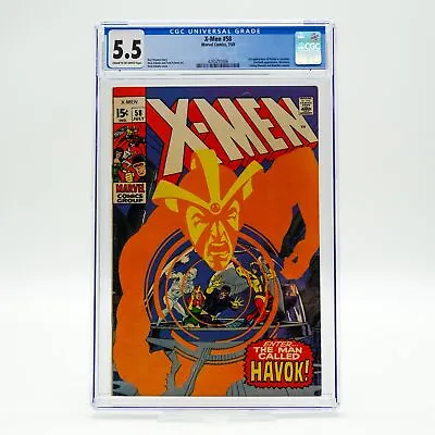 Buy Marvel Uncanny X-Men 58 CGC 5.5 Major Key 1st Appearance Havok Alex Summers 1969 • 220.76£
