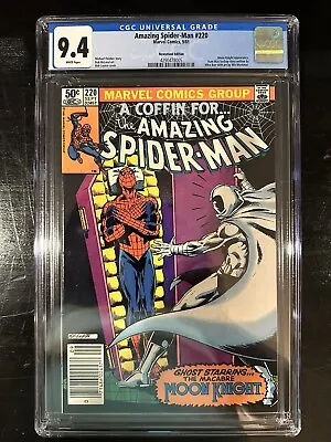 Buy Amazing Spider-Man #220 CGC 9.4 (Marvel 1981)  WP!  Newsstand!  Moon Knight!! • 79.06£