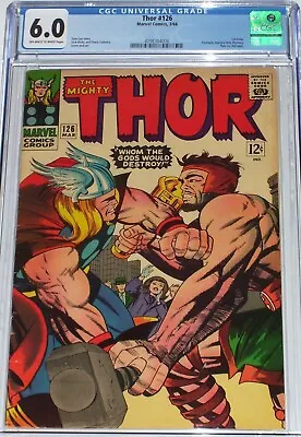 Buy Thor #126 CGC 6.0 From March 1966 1st Thor Issue. Thor Vs Hercules • 244.08£