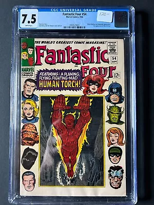 Buy Fantastic Four #54  CGC 7.5   Kirby/Sinnott-c    ( White Pages) • 95.01£