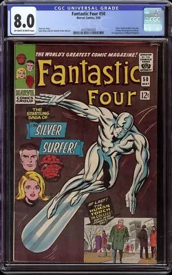 Buy Fantastic Four # 50 CGC 8.0 OW/W (Marvel, 1966)  1st Silver Surfer Cvr Looks 8.5 • 1,040.54£