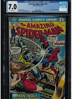 Buy Amazing Spider-man #125 Cgc 7.0 1973 John Romita Origin Of Man-wolf White Pages • 86.95£