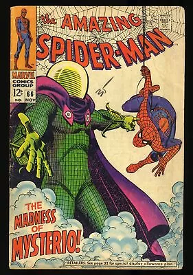Buy Amazing Spider-Man #66 VG+ 4.5 Mysterio Appearance! Romita Cover! Marvel 1968 • 51.47£