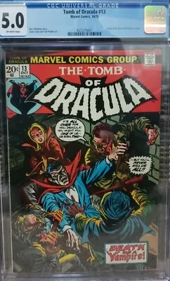 Buy Tomb Of Dracula #13 (CGC 5.0) Origin Of Blade; Marvel 1973 • 55.29£