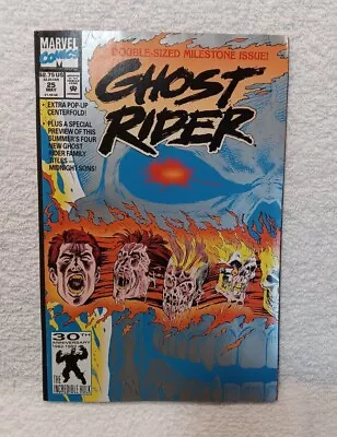 Buy Marvel Comics Ghost Rider Issue #25 Volume 2 Double Sized 1992 With Poster (1d) • 4.77£