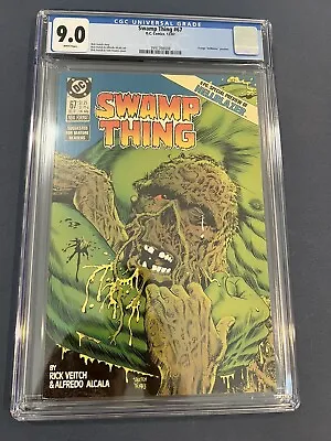 Buy Swamp Thing #67 CGC 9.0 VF/NM White Pages - 6 Page Hellblazer Preview 1987 • 39.97£