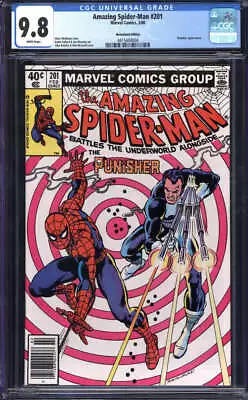 Buy Amazing Spider-man #201 Cgc 9.8 White Pages // Punisher Cover Marvel Comics 1980 • 263.84£