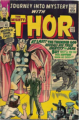 Buy Journey Into Mystery 113, Featuring Thor, Comic Book (Marvel, 1965) • 44.03£