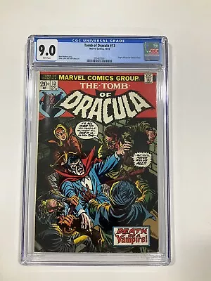 Buy Tomb Of Dracula 13 Cgc 9.0 White Pages Marvel 1973 • 192.83£