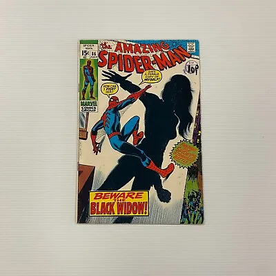 Buy Amazing Spider-Man #86 1970 VG+ Cent Copy Pence Stamp Black Widow Origin • 80£