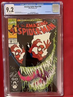 Buy Amazing Spider-Man #346 CGC 9.2  Key Iconic Eric Larsen Cover Marvel Comics 1991 • 62.76£