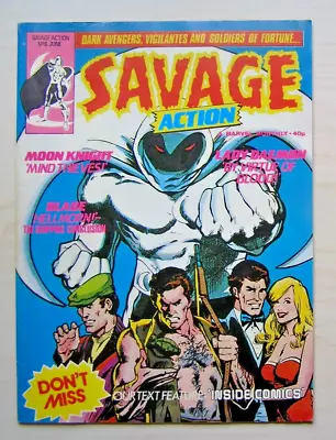 Buy Savage Action #8 - Uk Marvel Monthly - Blade - Moon Knight - 1980 (very Fine-) • 7.95£