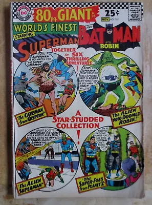 Buy World's Finest 161 Silver Age DC 1966 Batman Superman Robin 80 Page Giant Comic • 8.03£