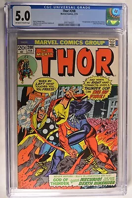 Buy The Mighty Thor #208 CGC 5.0 1st App. Mercurio 4-D Man Marvel  1/1973 • 119.93£