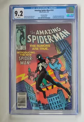 Buy Amazing Spider-Man 252 CGC 9.2 WHITE NEWSSTAND Black Suit • 275£