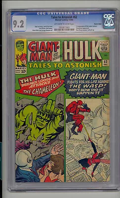 Buy Tales To Astonish 62 CGC 9.2 NM- Unrestored Marvel Hulk 1st Leader OW/W Pedigree • 2,368.07£