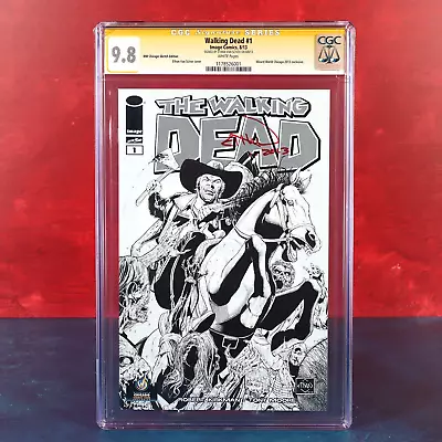 Buy The Walking Dead Image #1 CGC 9.8 SS Ethan Van Sciver Signed B&W Con Exclusive 1 • 220.84£