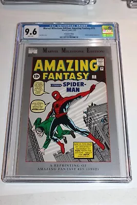 Buy CGC 9.6 Marvel Milestone Amazing Fantasy Spider-Man #15 1st App Key NEWSSTAND • 103.56£