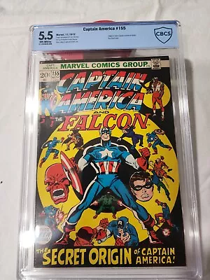 Buy Marvel Comics 1972 Captain America And The Falcon #155 CBCS 5.5 Origin Bucky • 59.27£