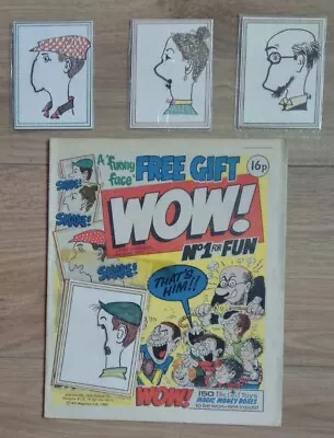 Buy WOW COMIC #1 WITH FREE GIFT FUNNY FACE MAKERS FULL SET 5th JUNE 1982 UNUSED  • 45£