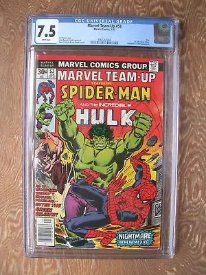 Buy Marvel Team-Up   #53   CGC 7.5   Spider-Man And Hulk   1st Byrne Art On X-Men • 60.32£